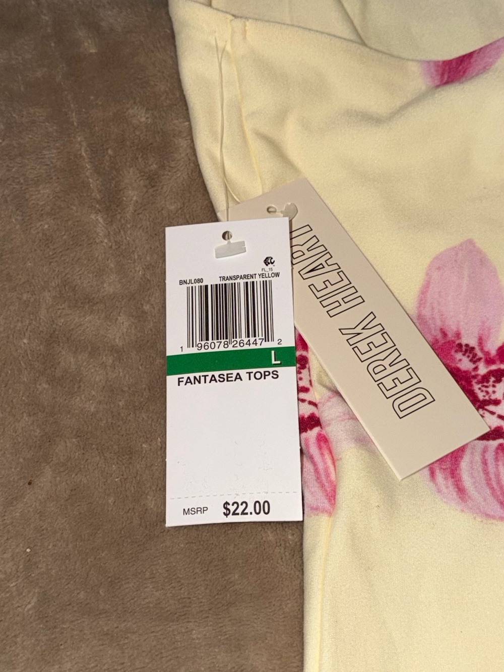 Derek Heart Cream Pink Floral Tie-Back Halter Crop Top - Picture 3 of 4